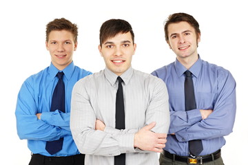 Portrait of three young business people