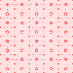 seamless check with flowers and spots