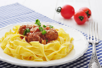 Meatballs with pasta