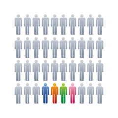 illustration of people icons, concept of stand out from crowd