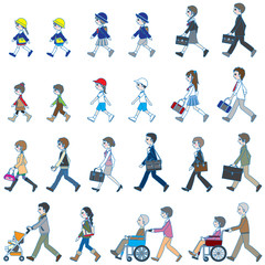 歩いている人々