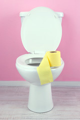 White toilet bowl in  bathroom