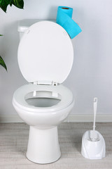 White toilet bowl in  bathroom