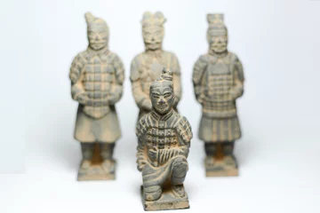 Tuinposter Terra Cotta Warriors with warriors background by ancient china © dcylai