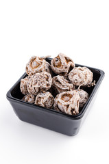 salted plum isolated white background