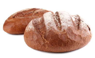Rye breads isolated on white