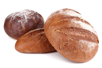 Rye breads isolated on white