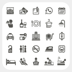 Hotel and Hotel Services icons set