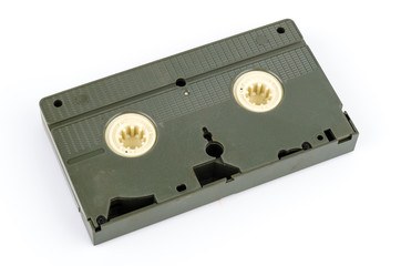 Obraz premium Old video tape isolated on white background