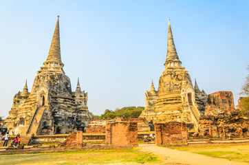 Wat Phra Si Sanphet temple at ayutthaya Thailand