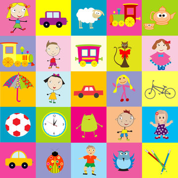 Background for kids with toys
