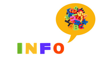 Info Written In Multicolored Plastic Kids Letters