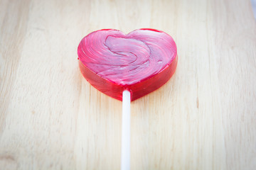 Heart shaped colorful lollipop