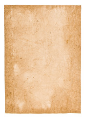 Old paper isolated on white background
