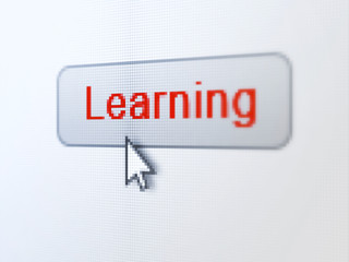 Education concept: Learning on digital button background
