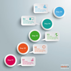 Circles Chart 5 Options Speech Bubbles