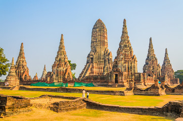 Fototapeta premium Wat Chai Watthanaram temple in ayutthaya Thailand