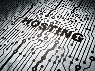 Fototapeta premium Web development concept: circuit board with Hosting