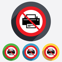 Do not Print sign icon. Printing symbol.