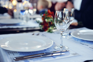 Table setting at the restaurant