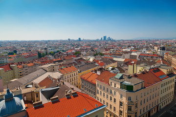 Fototapeta na wymiar Vienna from the roof of House of the Sea