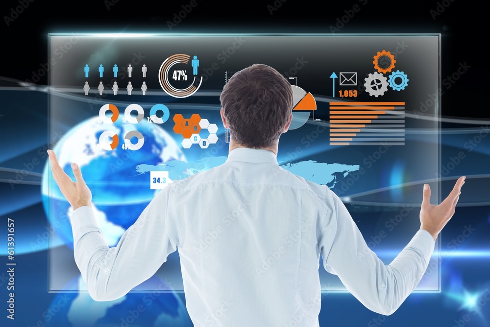 Poster composite image of gesturing businessman