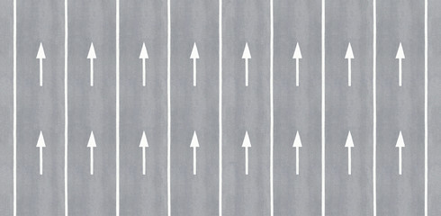 Multiple arrows and lane markings