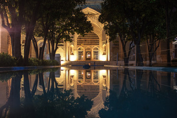 Pond in the garden of the tomb of poet Hafez in Shiraz, Iran. 