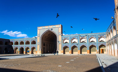 Courtyard of Jameh Mosque in Isfahan, Iran