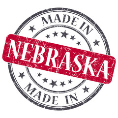 made in Nebraska red round grunge isolated stamp