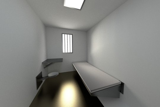 realistic 3d render of prison cell