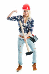 Mädchen mit Vorschlaghammer