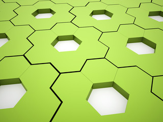 Green hexagonal gears background