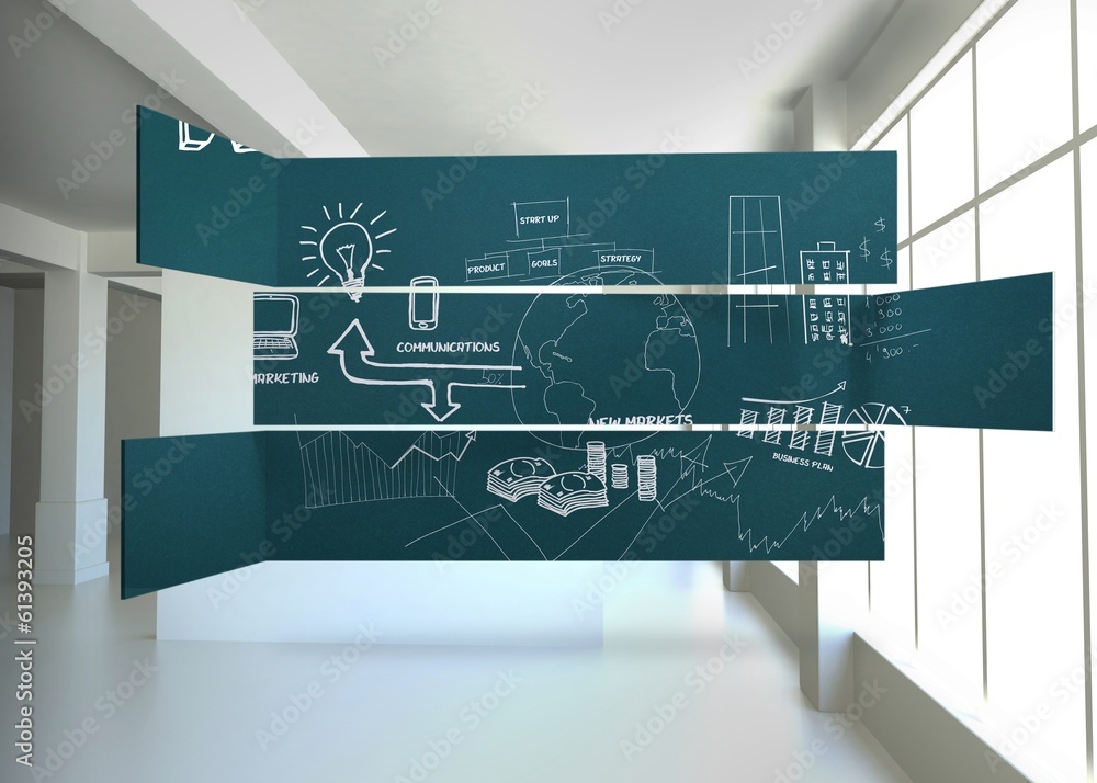 Poster Composite image of brainstorm on abstract screen