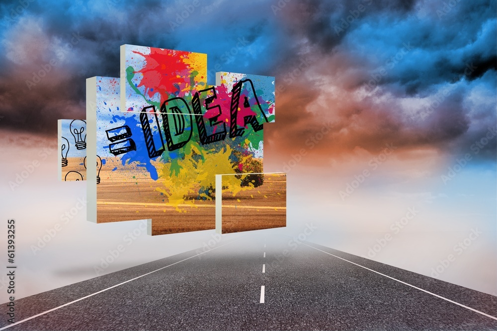 Poster Composite image of idea on abstract screen