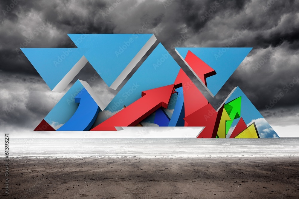 Poster Composite image of arrows on abstract screen