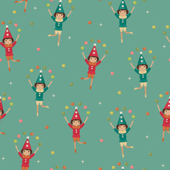 Seamless wallpaper with harlequins