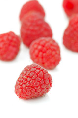 Raspberries, isolated