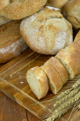 Different types of fresh bread