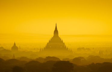 The Temples of bagan at sunrise, Bagan, Myanmar