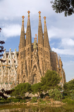 Barcelona - East facade of Sagrada la Familia cathedral