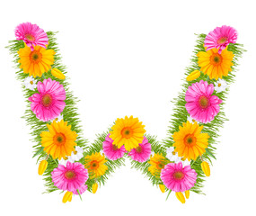 Spring color letter with flower 