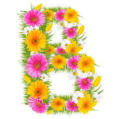 Spring color letter with flower "B" 