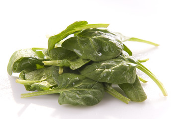 Spinach on white background