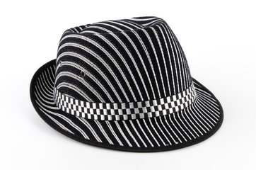 Vintage panama hat isolated white background