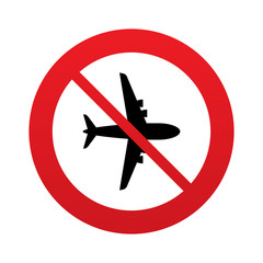 Obraz premium No Airplane sign. Plane symbol. Travel icon.