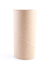 Empty toilet paper roll isolated on white background