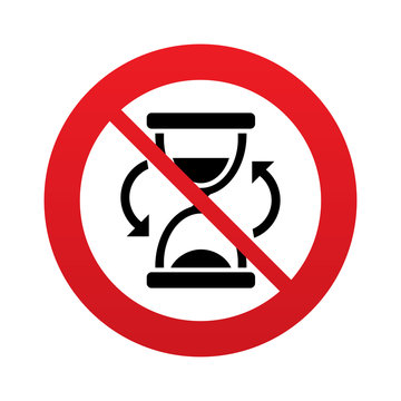 No time. Hourglass sign icon. Sand timer symbol.