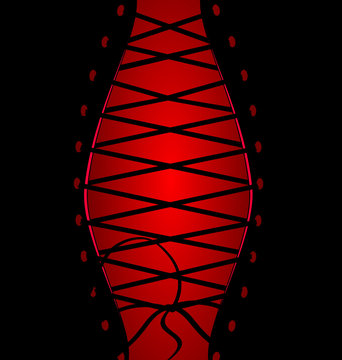 red background black corset