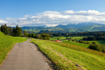 Fototapeta na wymiar mountan landscape with road